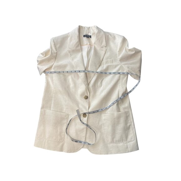 J.Crew Womens Relaxed Fit Ivory Blazer Cotton/Linen Blend size 8 - Picture 10 of 11